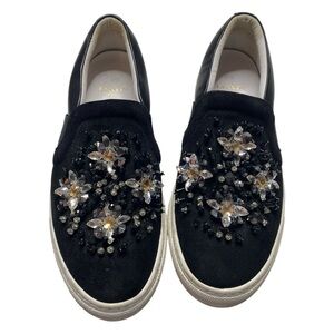 Lanvin Black Embellished Women's Slip-On Shoes